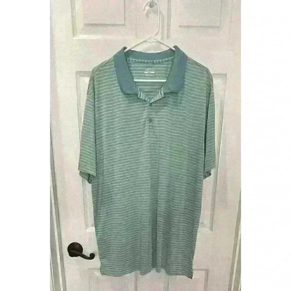 3XL BCG Golf Men' Polo Shirt Short Sleeve 3XL Blue Polyester Blend